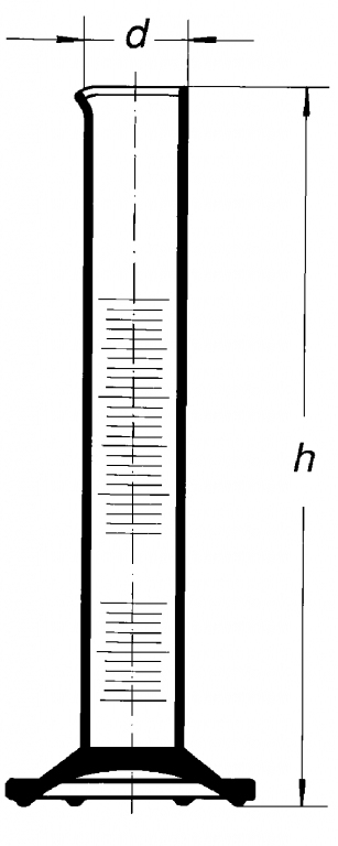 نقشه فنی سیلندر مدرج بلند کلاس B برند زیماکس (GRADUATED CYLINDER)