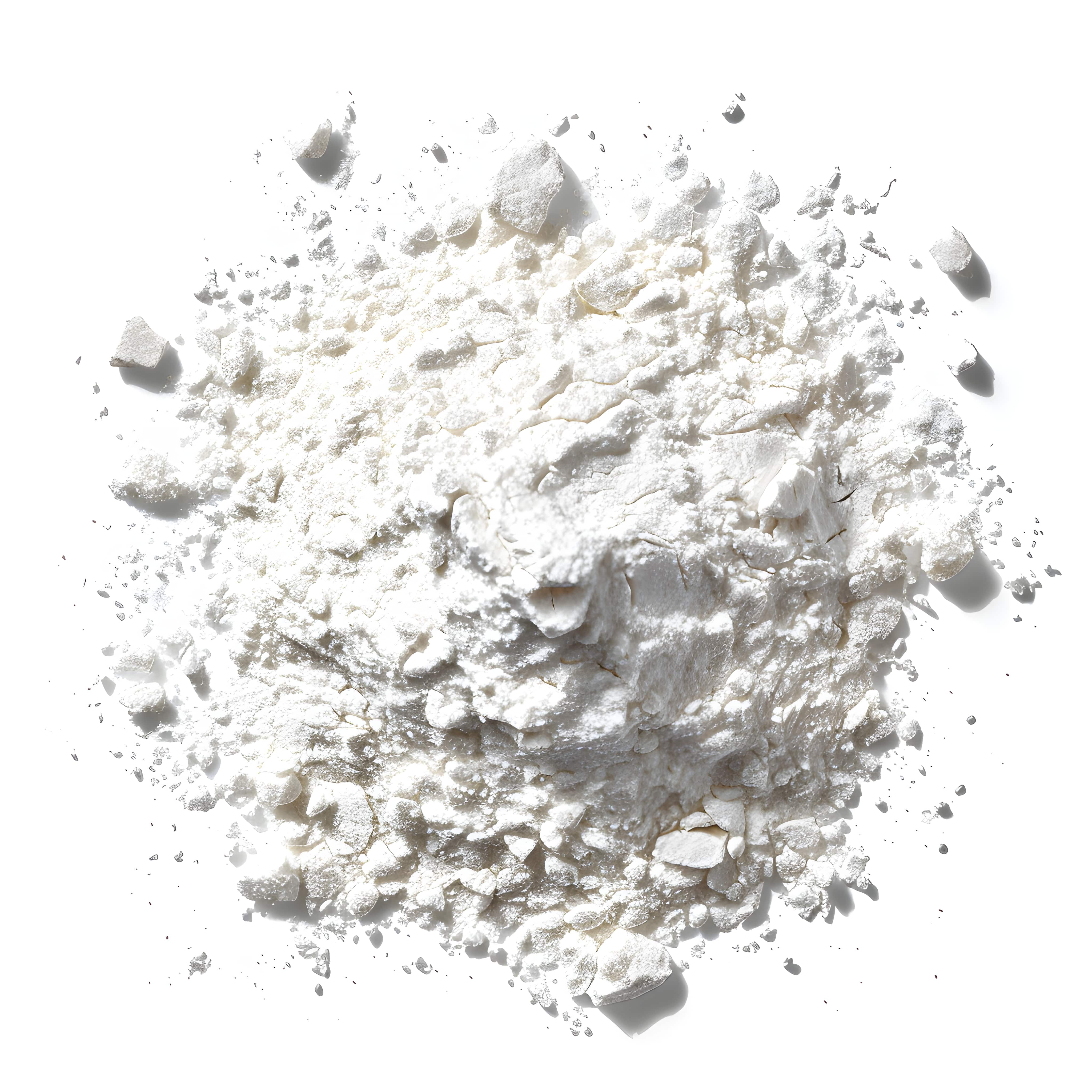 Pregabalin powder, in white color on white background