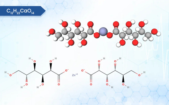 ساختار مولکولی زینک گلوکونات 