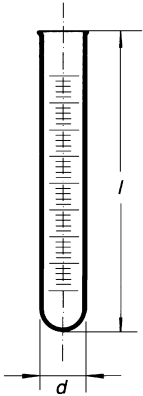 Map of laboratory test tube with edge