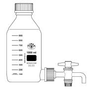 Map of milky screw cap bottle