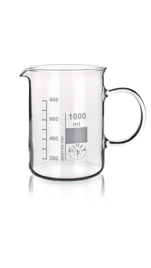 1000 ml glass laboratory beaker with handle