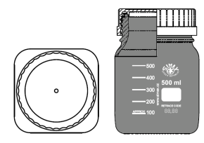 The map of GL80 amber laboratory bottle with PP blue cap and propylene gasket from Zimax brand