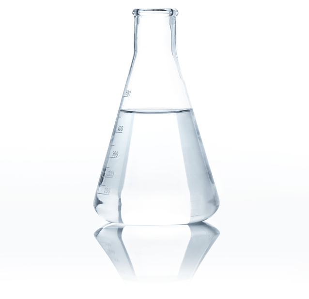  Industrial sodium lactate as a colorless liquid in a laboratory container 